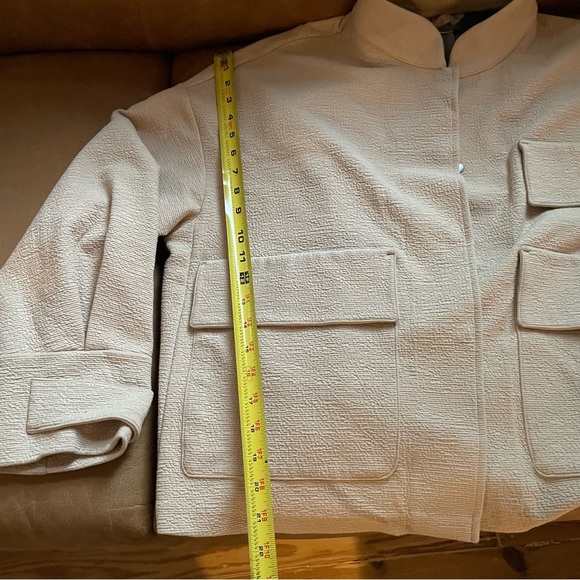 H&M bomber overcoat chore jacket large pockets off white cream shirt minimal - Picture 9 of 13